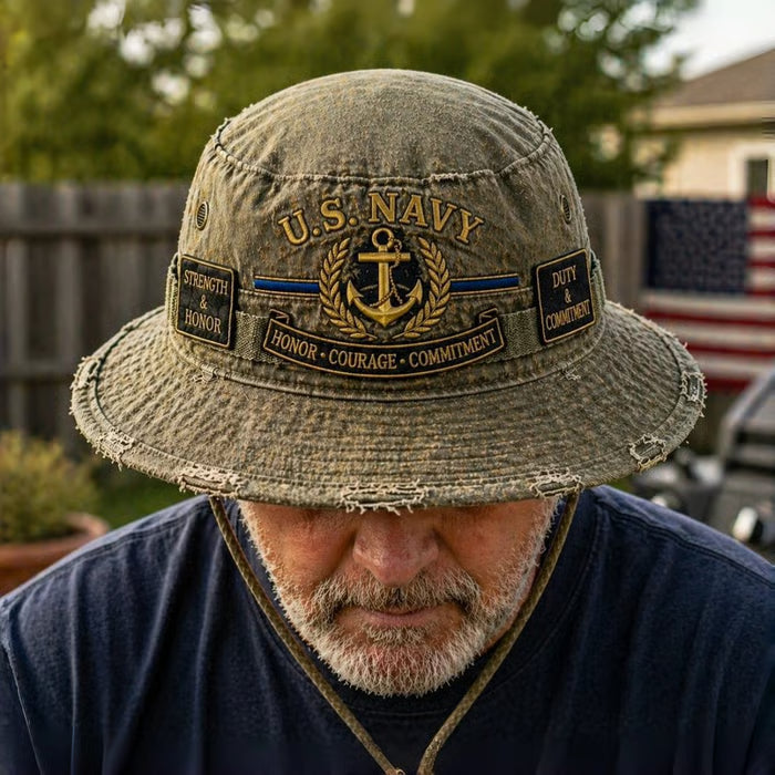 🏆Last Day Promo: 50% OFF - U.S. NAVY “Honor · Courage · Commitment” Boonie Hat
