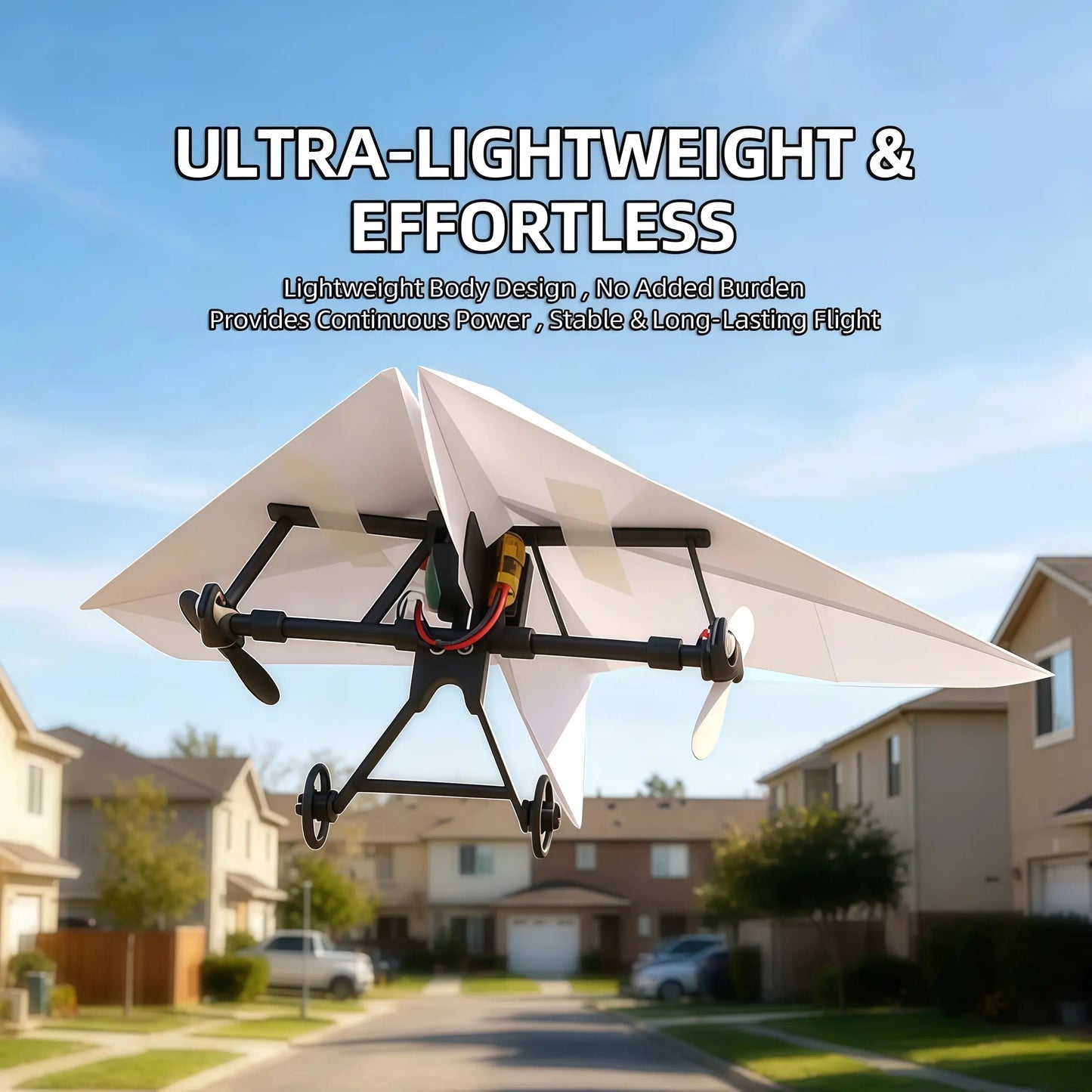 RC Paper Airplane Kit with Gyro Stabilizer – DIY Electric Remote Control Plane with Dual Propellers, Lightweight Foldable Flying STEM Toy