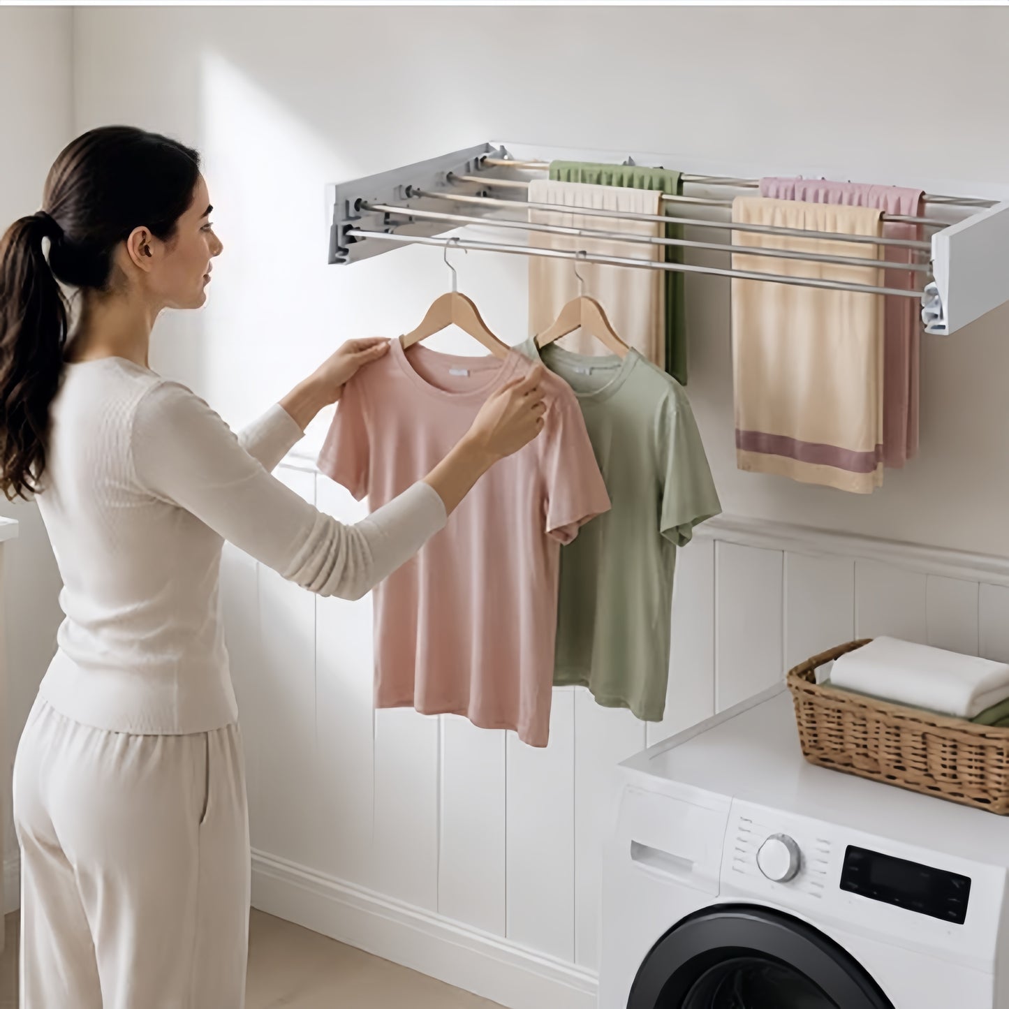 Wall-Mounted Clothing Rack