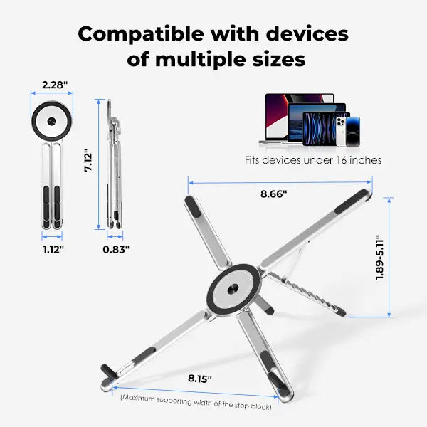 Magnetic Portable Multi-Functional Tablet, Phone, And Laptop Stand