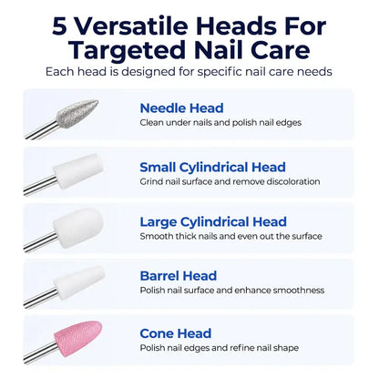 🔥Black Friday Deal｜1 Set Electric Nail Drill for Thick Nails, Cordless Efiles for fungal Nails Lightweight