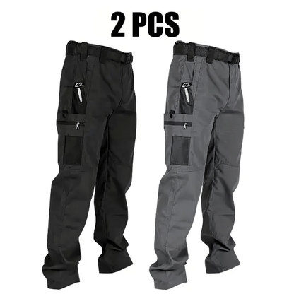 🔥Men's Waterproof Tactical Work Pants - Solid Color with Multi-Pockets for Outdoor Activities