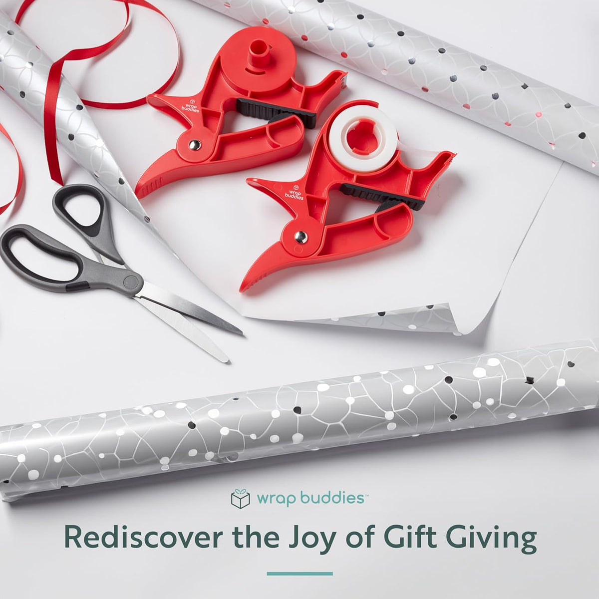 Wrap Buddies Tabletop Gift Wrapping Tool with Tape Dispenser