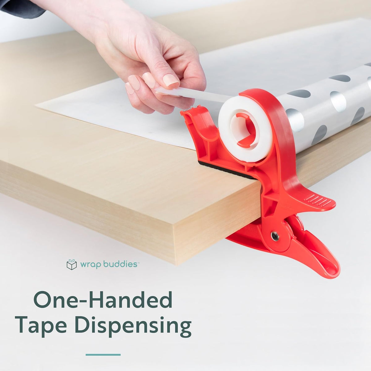Wrap Buddies Tabletop Gift Wrapping Tool with Tape Dispenser