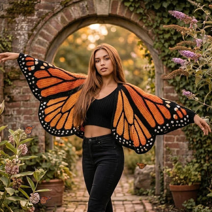 🔥 HOT SALE 49% OFF🔥Monarch Butterfly Cardigan – Handcrafted Statement Piece 🦋