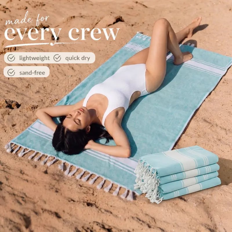 🌊 Linen Beach Towel – Lightweight, Quick-Dry & Sand-Free Summer Essential ☀️