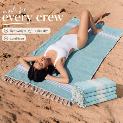 🌊 Linen Beach Towel – Lightweight, Quick-Dry & Sand-Free Summer Essential ☀️