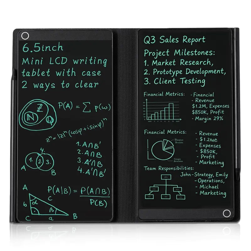 6.5-Inch Full Screen LCD Writing Tablet, Portable Reusable Mini Digital Notebook