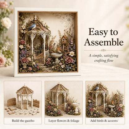 🌷DIY English Cottage Garden Shadow Box Kit  Flat acrylic version
