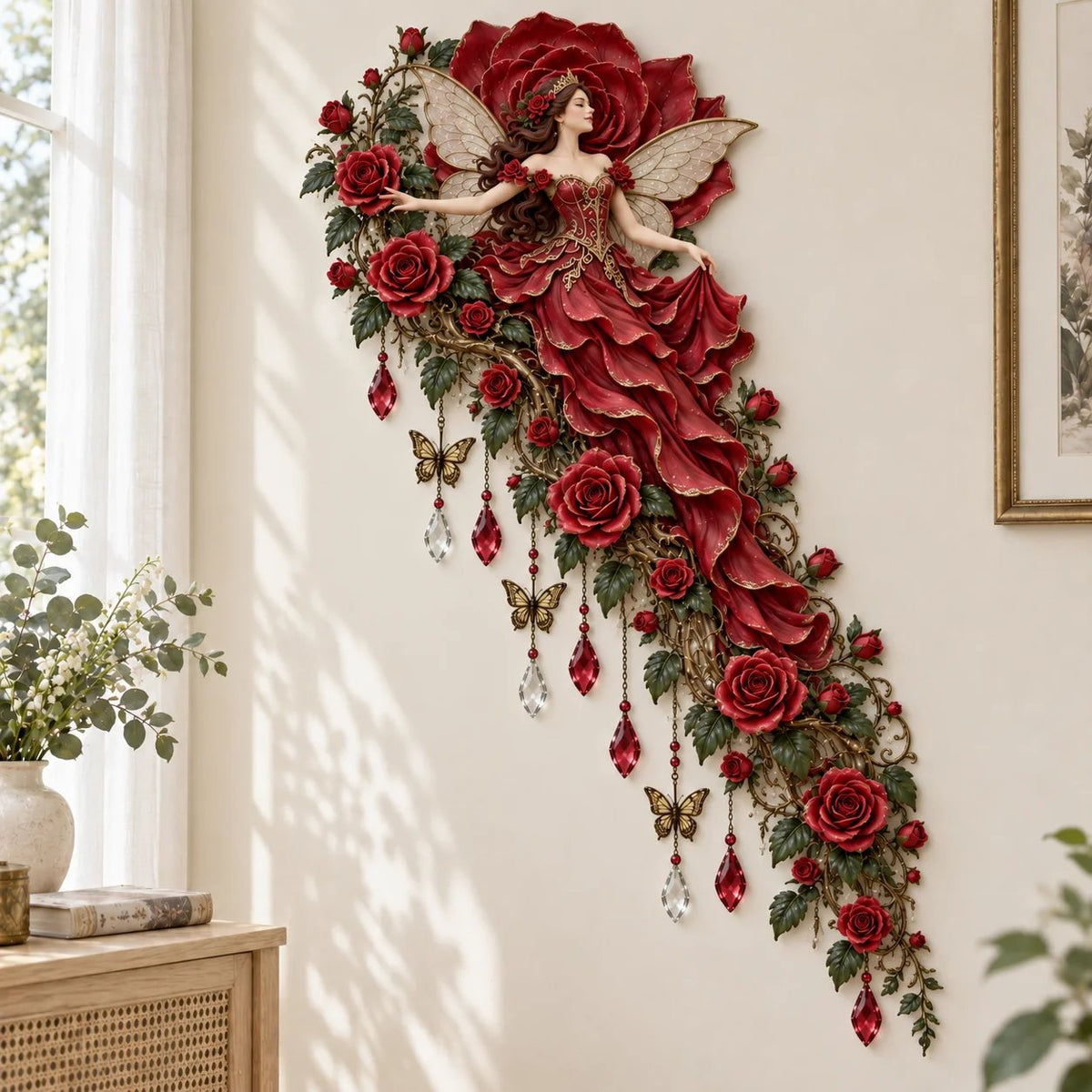 🔥Buy 2 Get 20% OFF🔥🌹🧚‍♀️Enchanted Flower Fairy Wall Light✨Cascading Floral Decor
