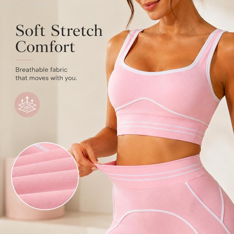 PINK SCULPTING WORKOUT SET | High-Waist Leggings &amp; Sports Bra
