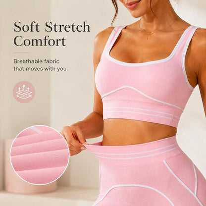 PINK SCULPTING WORKOUT SET | High-Waist Leggings &amp; Sports Bra