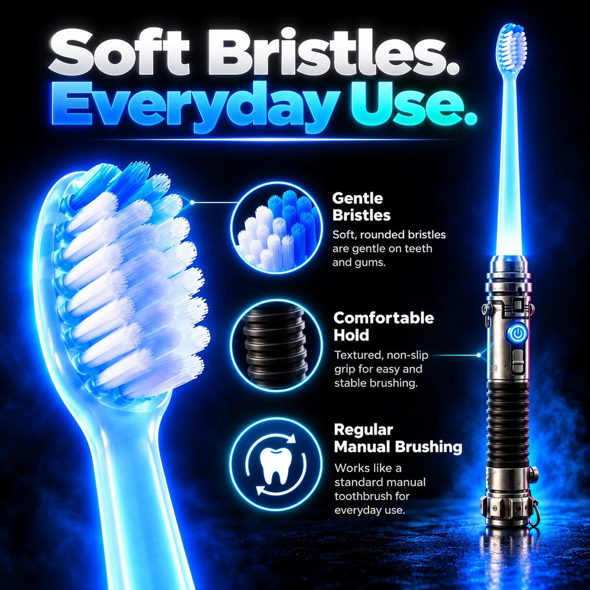 🔥HOT SALE🔥Galactic Glow Toothbrush – LED Light-Up Manual Toothbrush