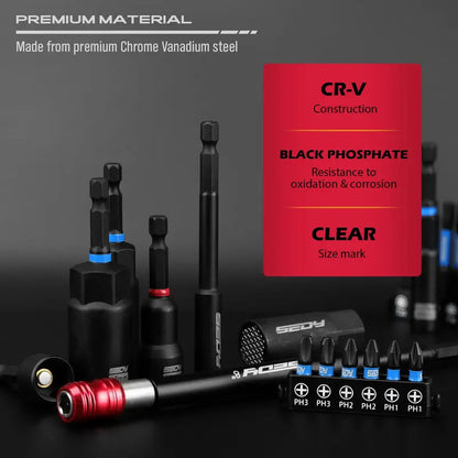 80-Piece Magnetic Impact Nut Driver Set – SAE & Metric Socket Bits with Adapters, Extensions & Bit Holder
