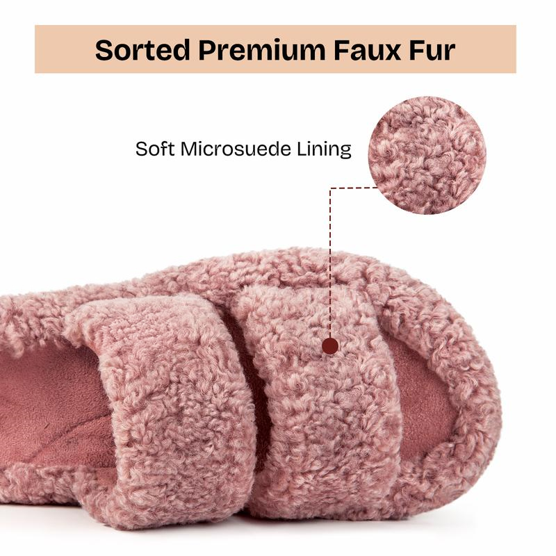 Women's Fuzzy Open-Toe Slippers