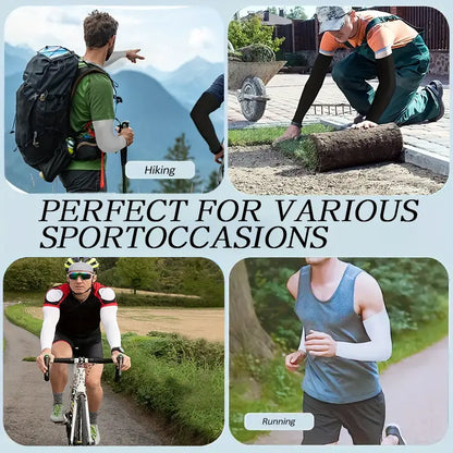 2 Pairs UV Protection Cooling Arm Sleeves for Men & Women UPF 50