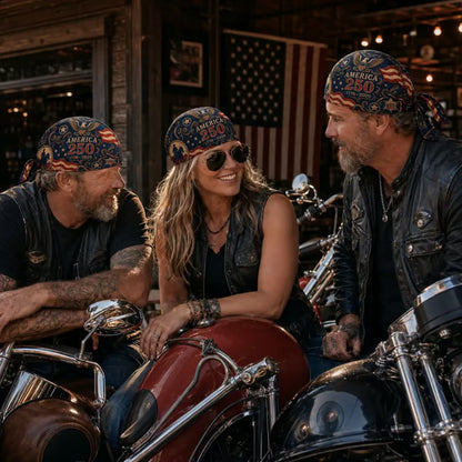 🔥LIMITED AMERICA 250 DESIGN — Cycling Pirate Hat / Biker Headwrap