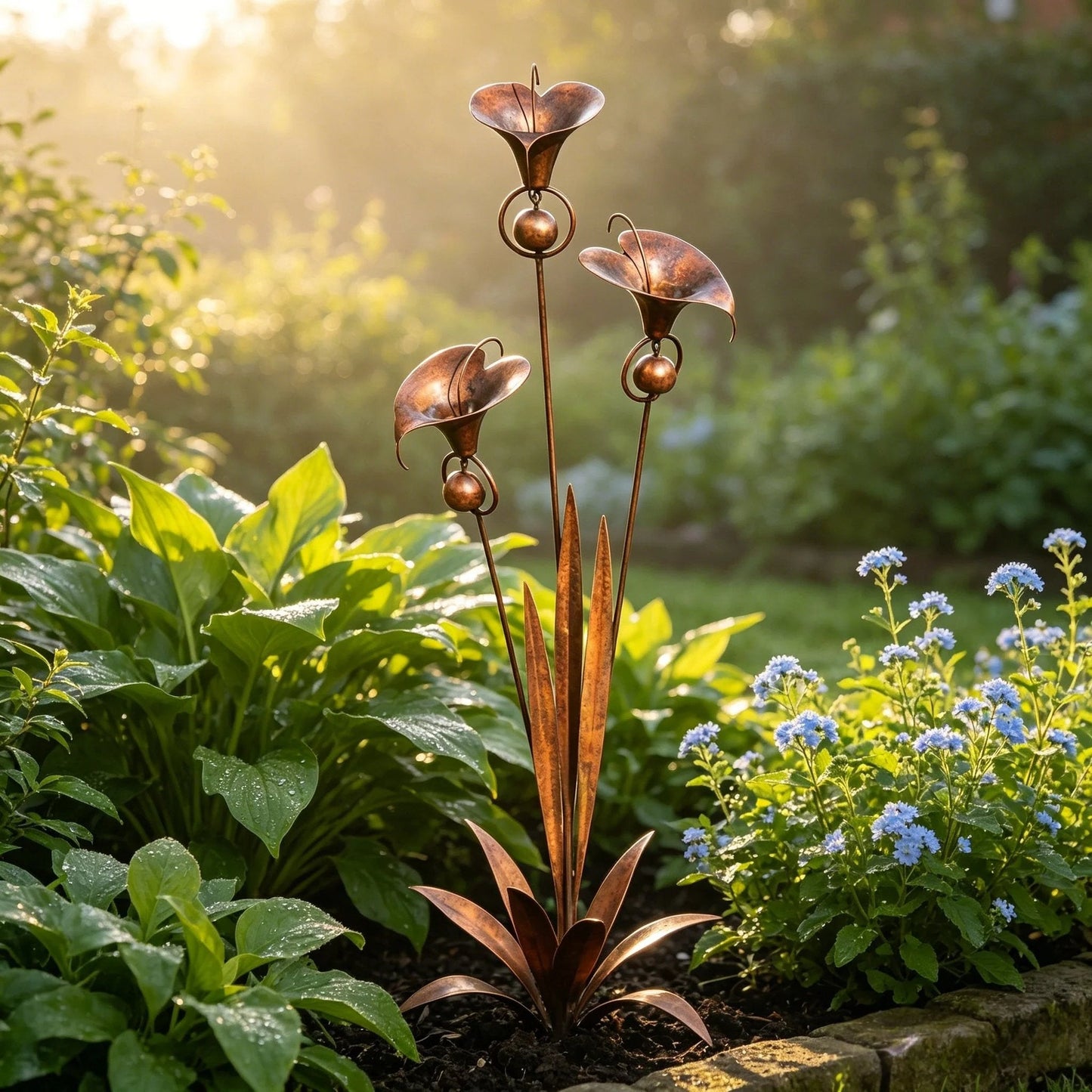 Copper Calla Lily Garden Chime Set – A Peaceful Touch for Flower Lovers 🌿🔔
