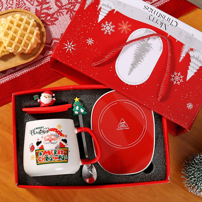 ✨🎅Christmas Ceramic Coffee Mug Gift Set with Cup Warmer