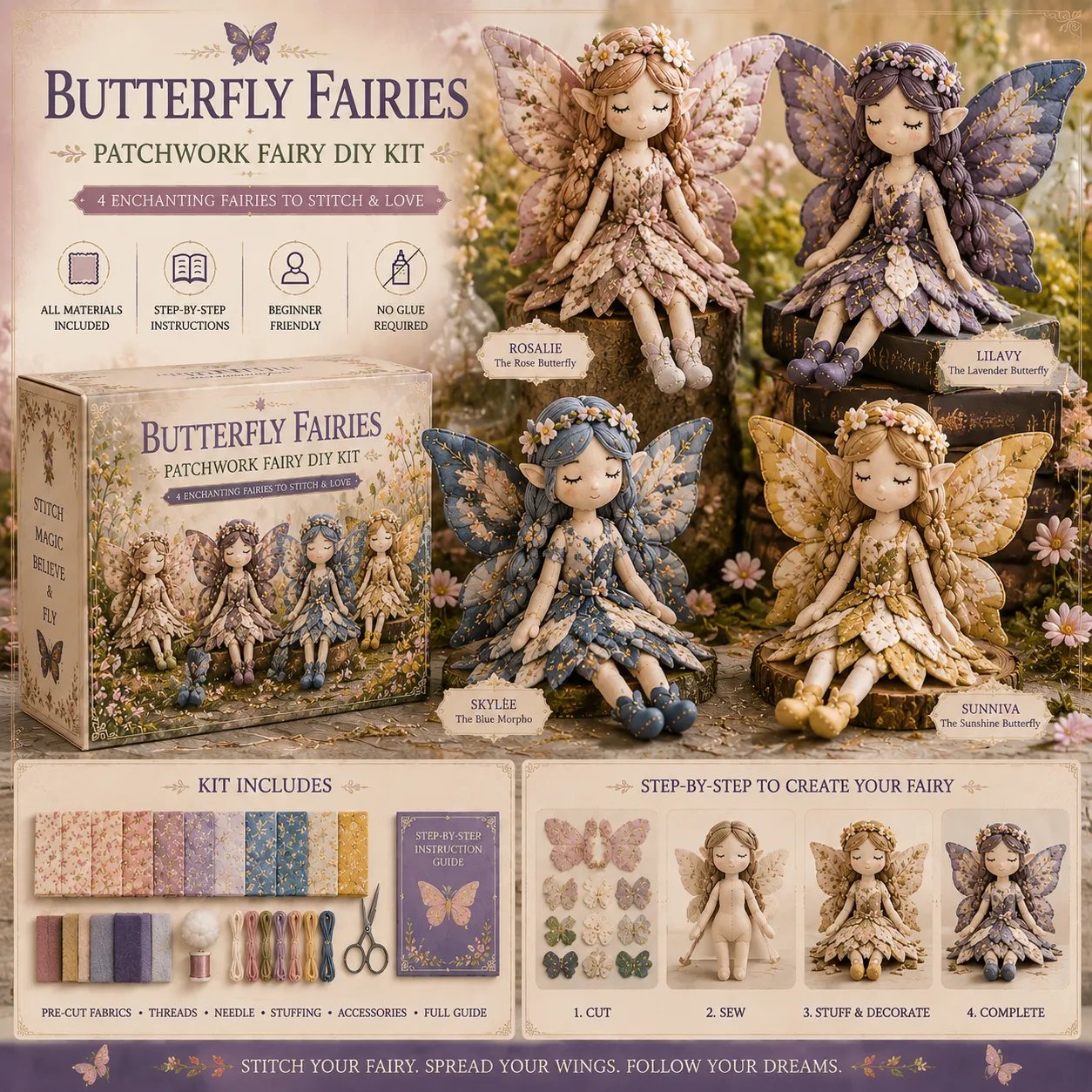 🔥LAST DAY 50% OFF - 🧚A Fairy Tale You Can Stitch – DIY Patchwork Fairy Doll Collection🧵Buy 2 Free Shipping