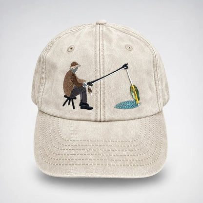 🔥 Last Day 49% OFF-🎣🧢 Catch of the Day Interactive Fishing Cap –🎁 Vintage Washed Moving Fish Hat