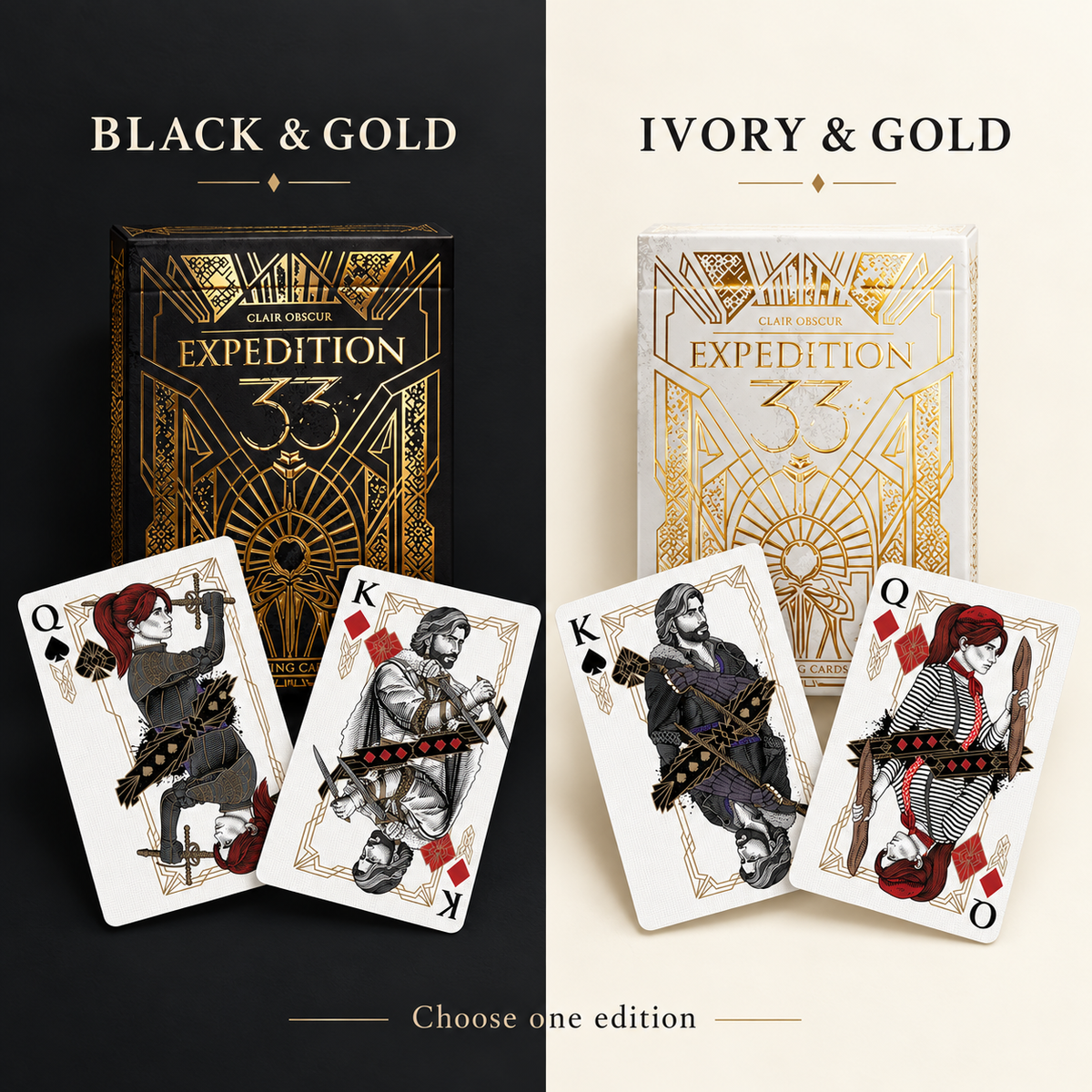 Black gold and ivory gold edition comparison; choose one edition