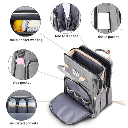🎉 Black Friday Sale Starts Early✨All-in-One Diaper Bag & Portable Baby Bed Travel Set