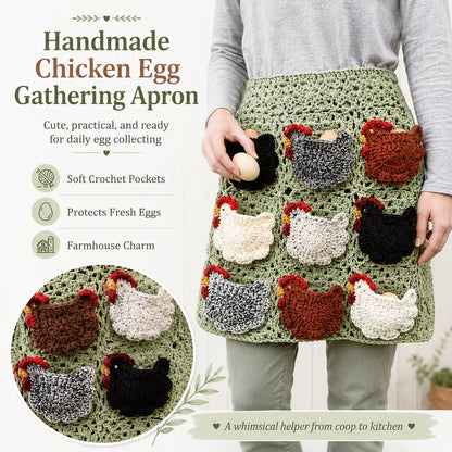 🐔Handmade Crochet Chicken Egg Collecting Apron🥚🎁Buy 2 FREE SHIPPING