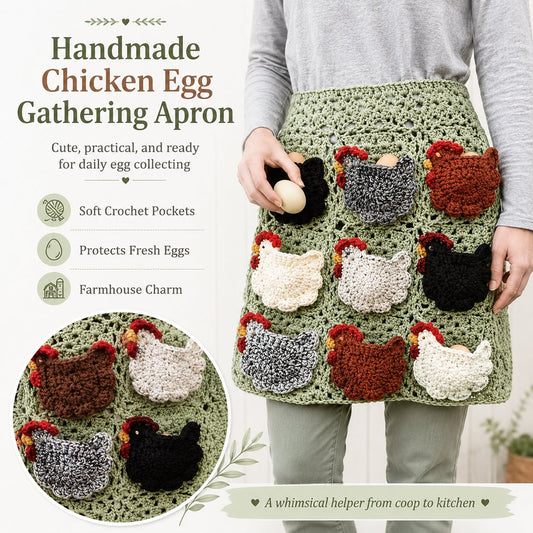 🐔Handmade Crochet Chicken Egg Collecting Apron🥚🎁Buy 2 FREE SHIPPING