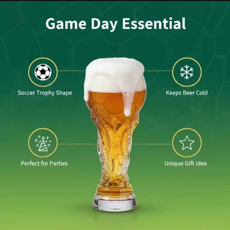 Football Trophy Beer Glass
