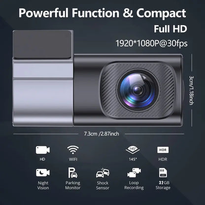 📹 360° Dash Cam: Super Night Vision &amp; Phone App Control!