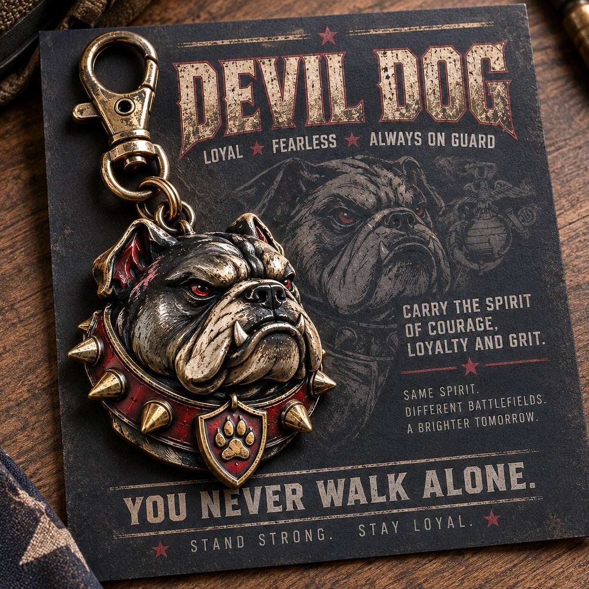  🐶 Devil Dog Guardian Metal Keepsake Keychain
