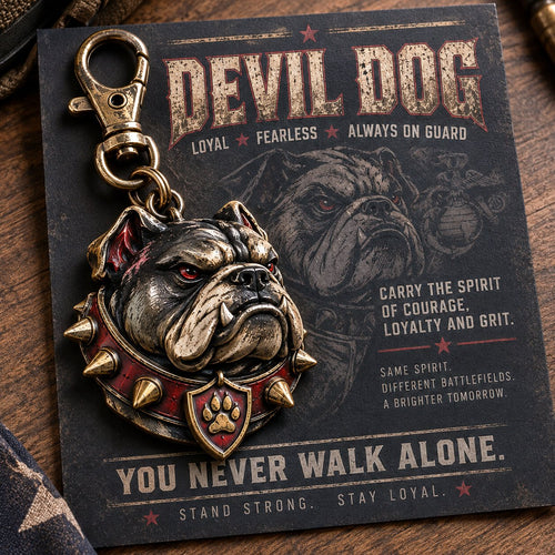  🐶 Devil Dog Guardian Metal Keepsake Keychain