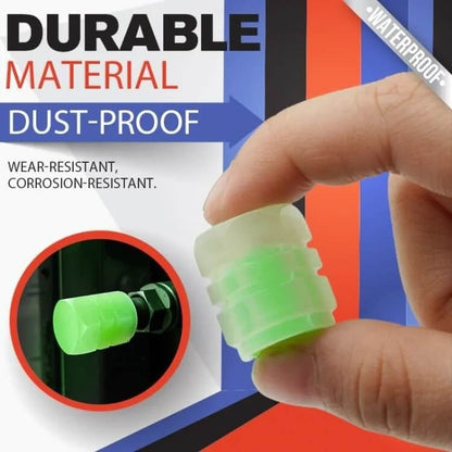 Glow-in-the-Dark Car Tire Valve Cap Set - Durable, Easy-to-Install