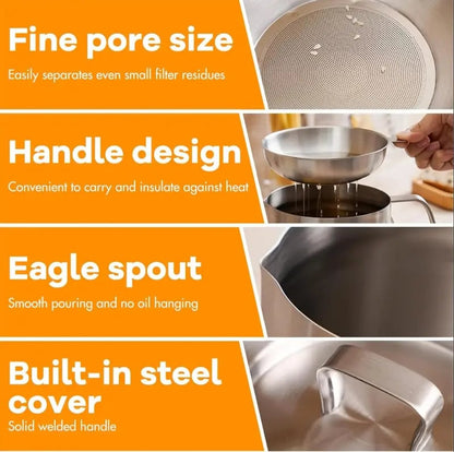 🍳304 Stainless Steel Deep Fryer Pot with Basket & Oil Strainer✨