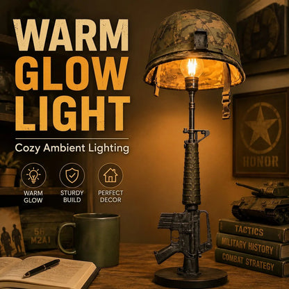 ⚔️ Tactical Rifle Helmet Table Lamp