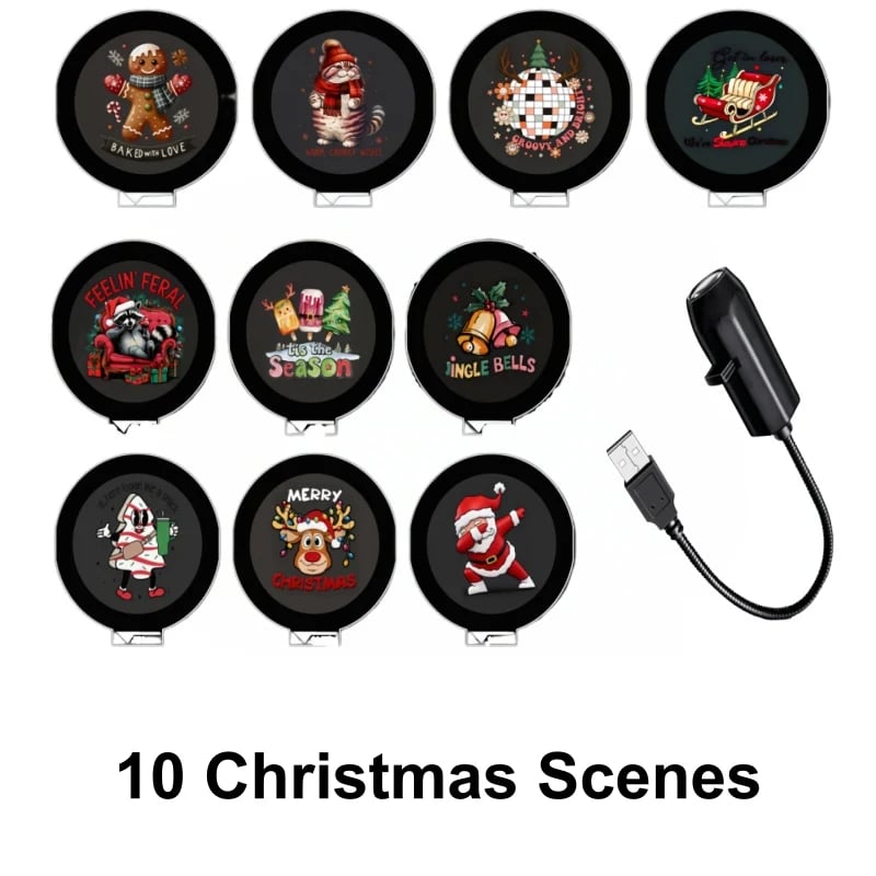 🎄✨Plug-&-Play-HD-Weihnachtsprojektor – 6 oder 10 festliche Szenen