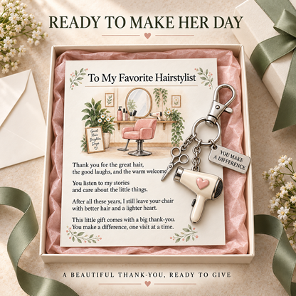 ✨ The "You Make a Difference" Appreciation Gift Set – Keychain & Greeting Card ✨