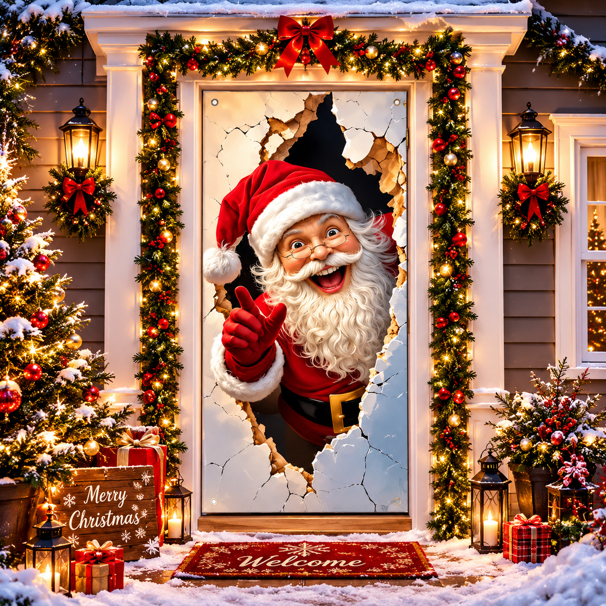 🔥Last Day Promotion 60% OFF💥2026 Christmas Front Door Decoration Cover