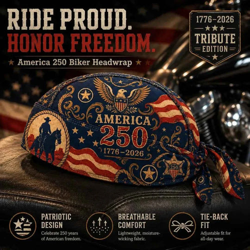 🚨FLASH SALE - 🎖️America 250 Tribute Biker Do Rag(✨Moisture-Wicking All-Day Comfort}