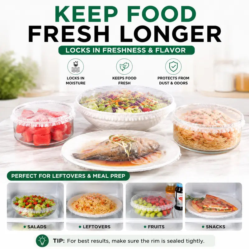 🔥Hot Sale 🔥 100PCS Disposable Stretch Food Covers for Bowls & Plates