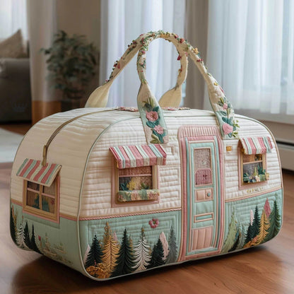 🔥LAST DAY 49% OFF✨🏕️ Vintage Camper Quilted Duffle Bag | Whimsical Retro Travel Companion