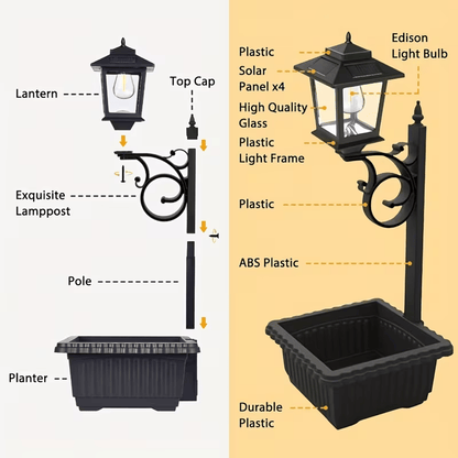 ✨49% OFF🌞2-in-1 Outdoor Solar Lamp Post Light with Planter: Illuminate & Decorate Your Garden🌼