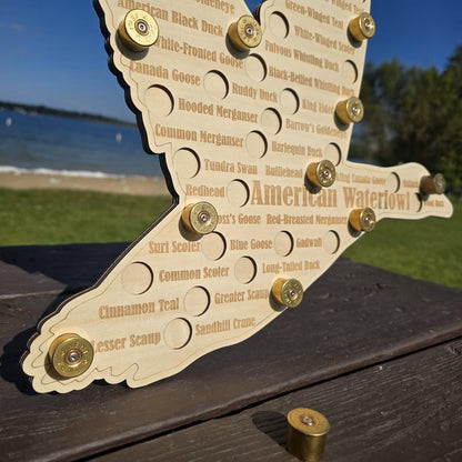 🔥LAST DAY 50% OFF - American Waterfowl Challenge Wooden Map 🦆 – Engraved 41 Species Duck Hunting Wall Decor & Harvest Tracker