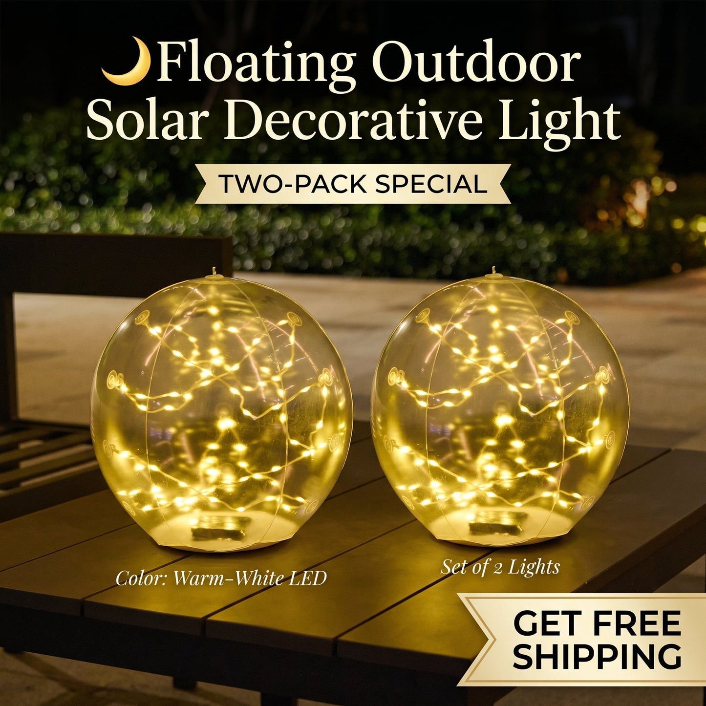 ✨ Floating Outdoor Solar Light🏡Elegant Ambient Lighting for Outdoors 🌙