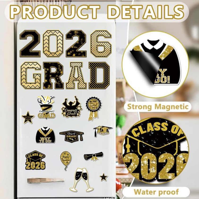 🎓 2026 Grad Car Magnets 🧲 – 20-Piece Set for Celebration Decor (Cars, Fridges & More)