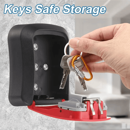 Wall Mount Key Lock Box - 4 Digit Combination Lockbox for Keys Safe Security Storage Resettable Code Lockbox for Outdoor Home Office Garage
