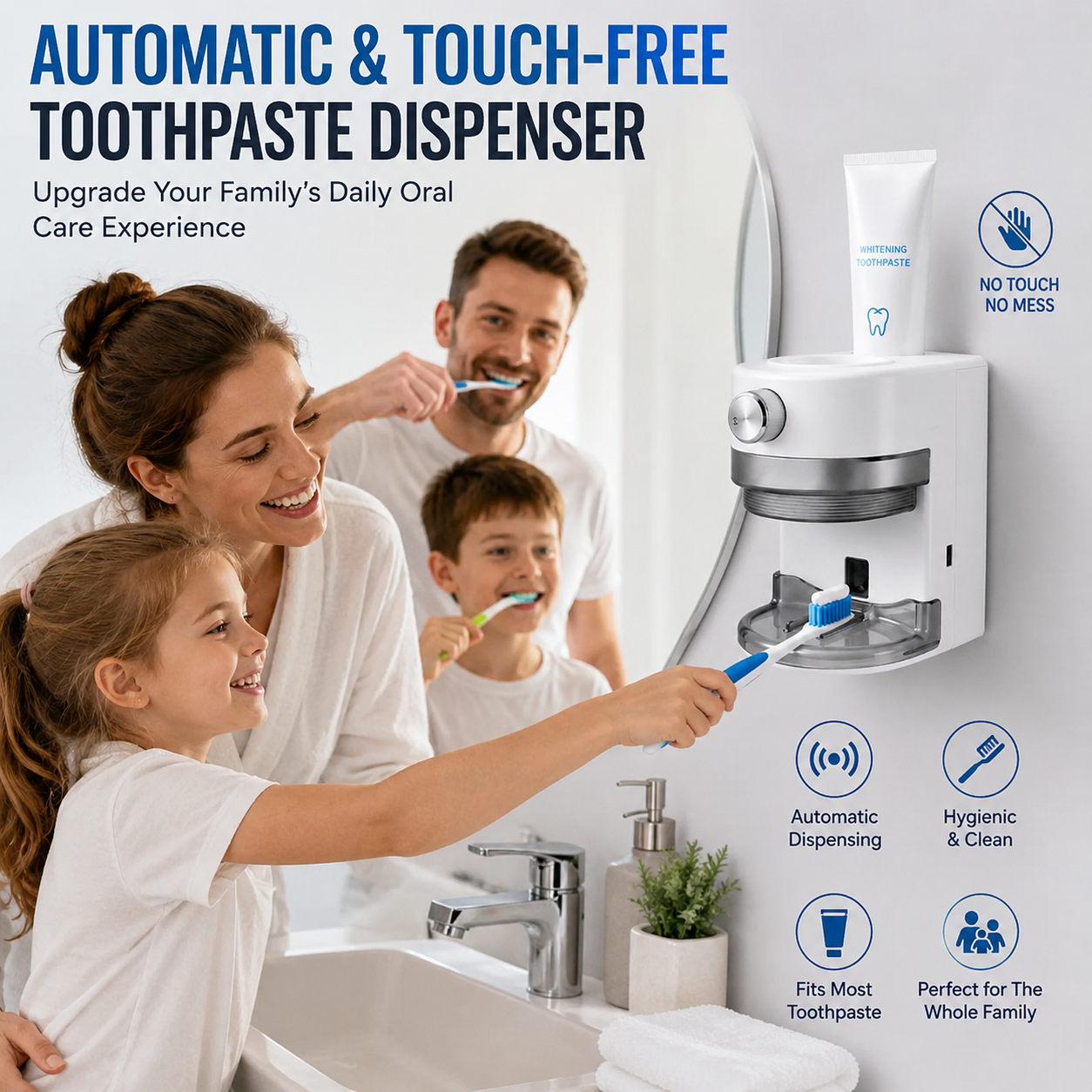 Automatic Toothpaste Dispenser - Touchless, Wall-Mounted