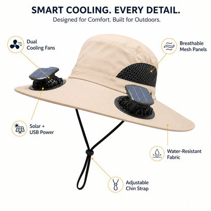 🔥🔥Father's Day Best Sellers ☀️Solar-Powered Outdoor Cooling Fan Hat