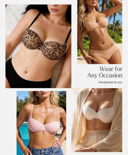 Women's T-Shirt Bra Add 2 Cups Lift Seamless Push Up
